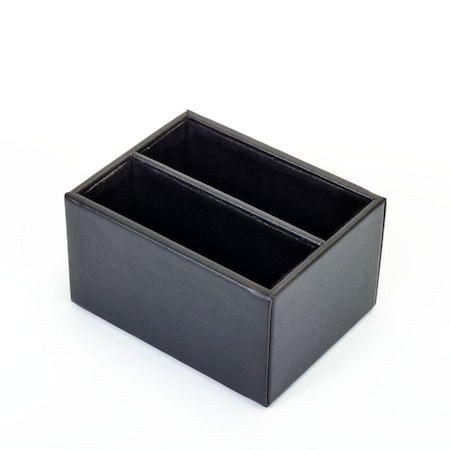 Dacasso Black Leather 10pc Coaster Holder A1034